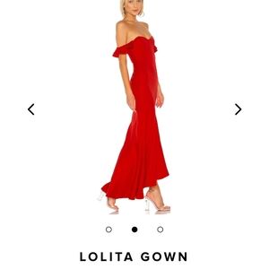 Lovers + Friends Strapless Red Lolita Gown